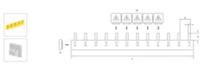 VIOX Pin type, 4-phase busbars Dimension