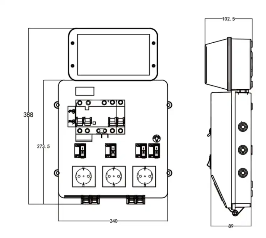 VIOX Ready Board RB-16A-3F dimension