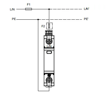 Connection Diagram of VIOX VSP1-D20_1(S) Pluggable Single-Pole SPD