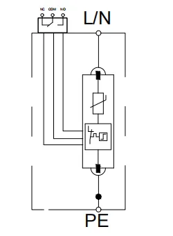 Internal Configuration of VIOX VSP1-D20_1(S) Pluggable Single-Pole SPD