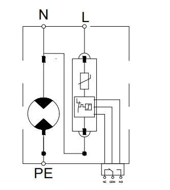 Internal Configuration OF VIOX VSP1-D20_1(S)+1 Pluggable Single-Pole SPD