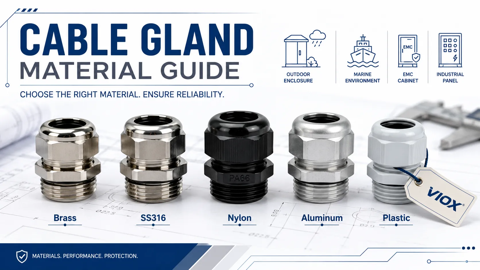 Cable Gland Material Selection Guide: Brass, Stainless Steel, Nylon, Aluminum, and Plastic Compared
