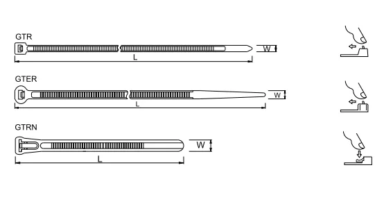 Releasable Cable Ties dimension