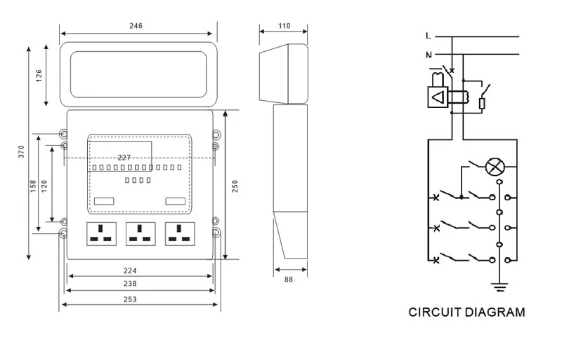 VIOX Ready Board outline overrall and installation dimension