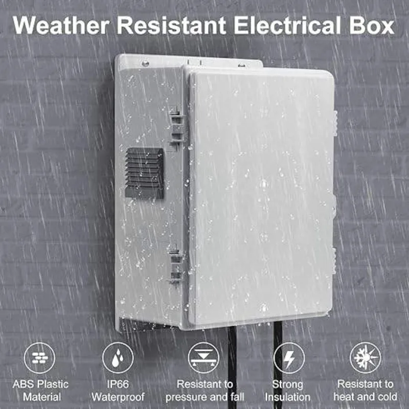 Vented Electrical Enclosure on the wall in rainy day