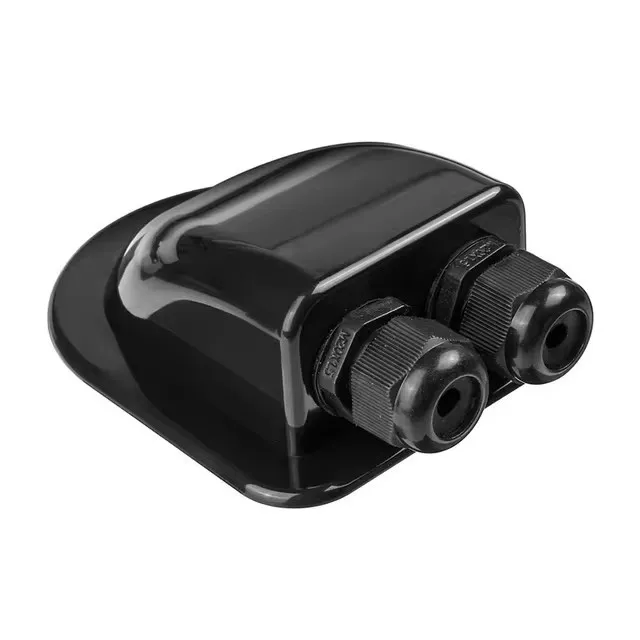 black solar cable entry gland with two holes