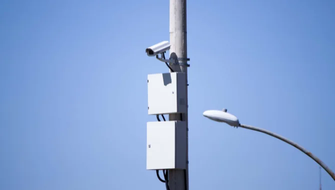 two STREET LIGHT METER BOX on one pole