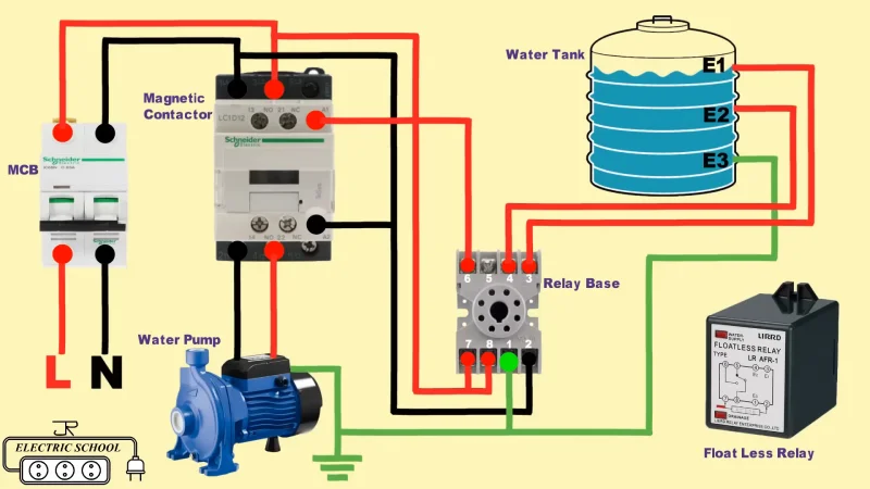 water pump automatic on off floatless relay wiring diagram