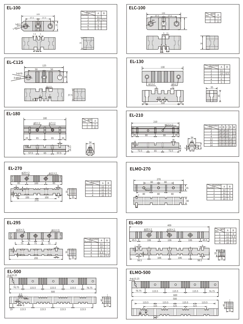 EL Series Busbar Insulator Dimension