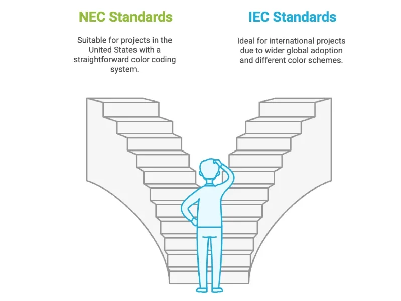 NEC and IEC Wiring Standards - visual selection