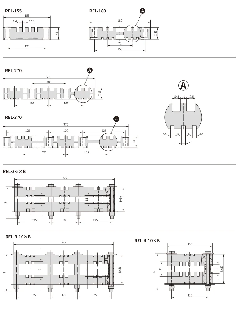 REL Series Busbar Insulator Dimension