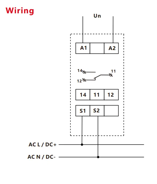 VIOX FCV18-01_02 Single-Phase Voltage Relay wiring