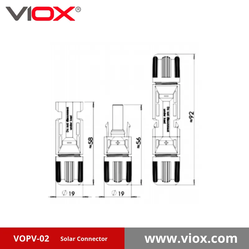VIOX VOPV-02 MC4 Solar Connector Dimension