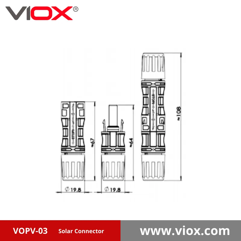 VIOX VOPV-03 MC4 Solar Connector dimension