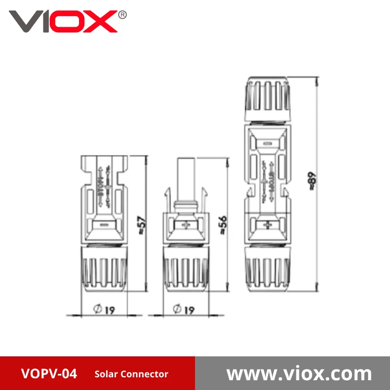 VIOX VOPV-04 MC4 Solar Connector dimension