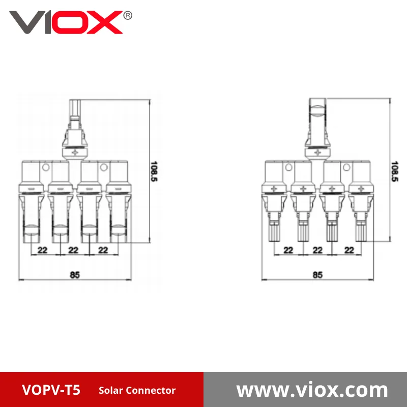 VIOX VOPV-T5 MC4 Solar Connector dimension