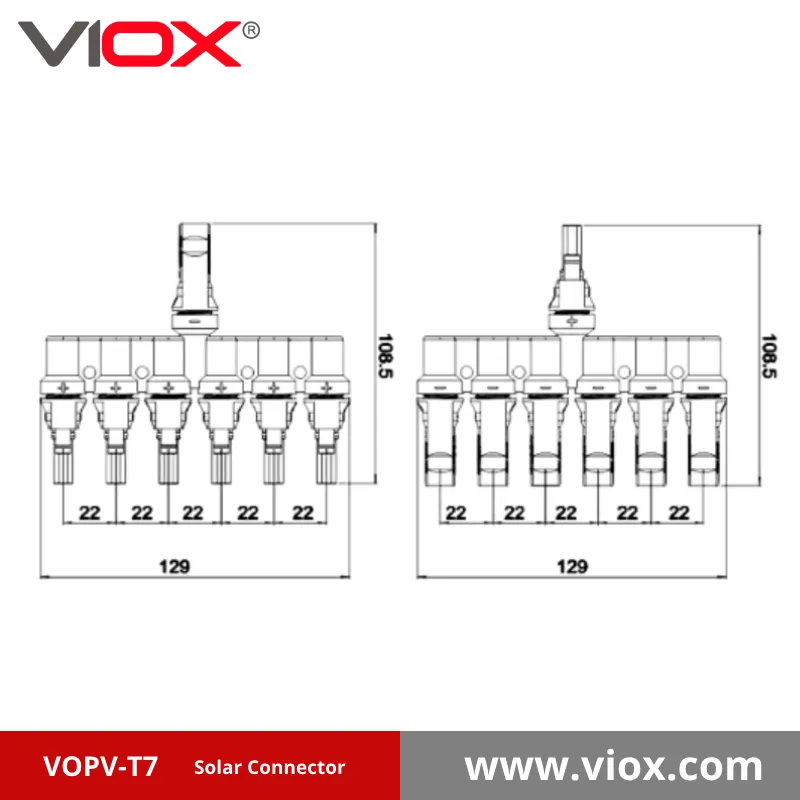 VIOX VOPV-T7 MC4 Solar Connector dimension