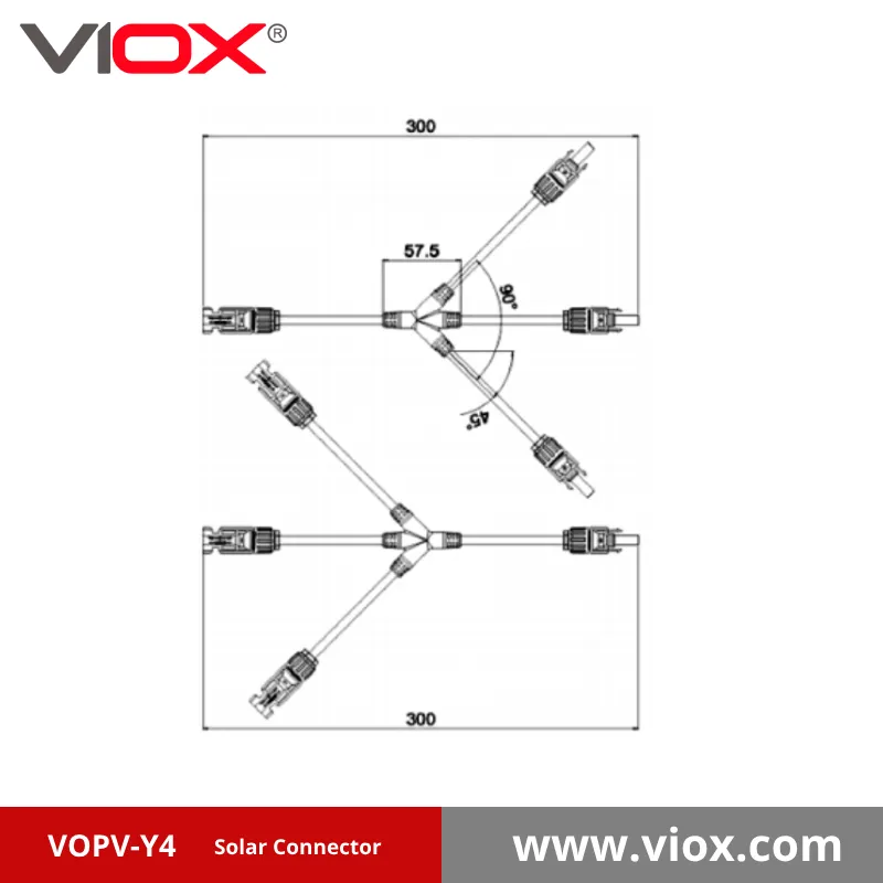 VIOX VOPV-Y4 MC4 Solar Connector dimension