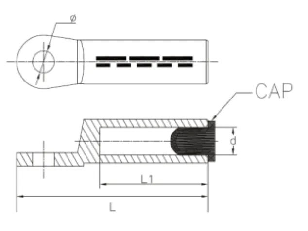AU Aluminium Cable Lug dimension