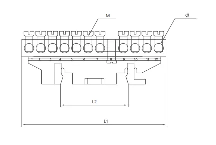 Brass Terminal Block dimension