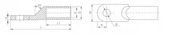 DT Copper Lug Dimension
