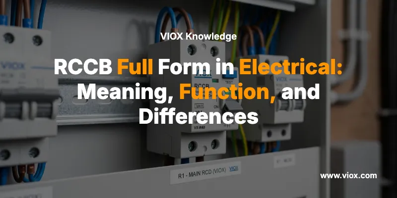 RCCB Full Form in Electrical: Meaning, Function, and Differences