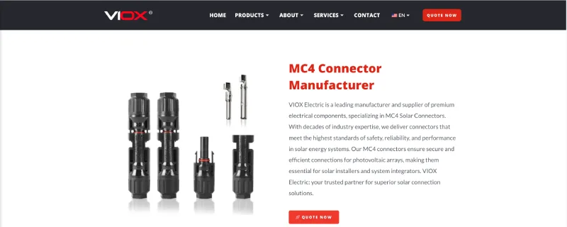 TOP 10 MC4 connector manufacturers- VIOX electric MC4 connector