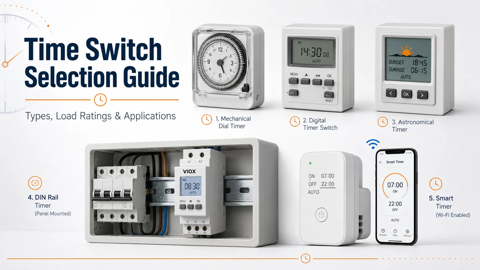 Time Switch Selection Guide: Types, Load Ratings, Wiring, and Applications