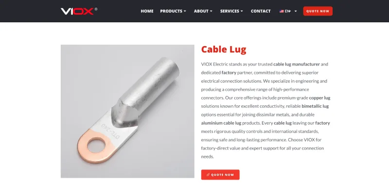 Top 10 Cable Lugs Manufacturers-VIOX ELECTRIC