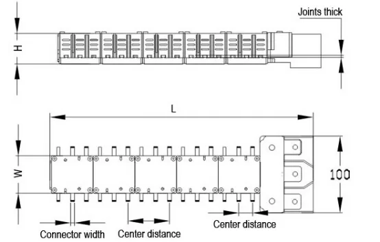 VIOX Busbar Pan Assembly Dimension