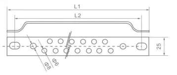 VIOX DP2525_S Grounding Bar Dimension