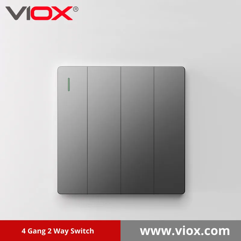 4 gang 2 way switch black