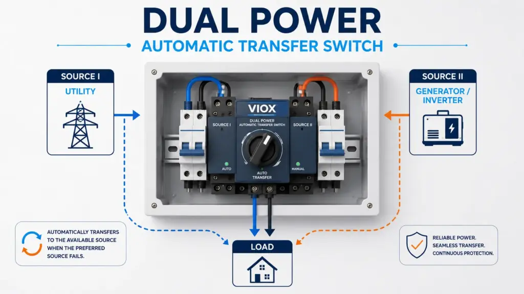 Dual Power Automatic Transfer Switch: Working Principle, Types, Wiring, and Selection Guide