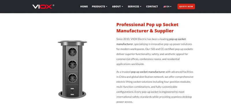 Top 10 Pop Up Socket Manufacturers-VIOX ELECTRIC