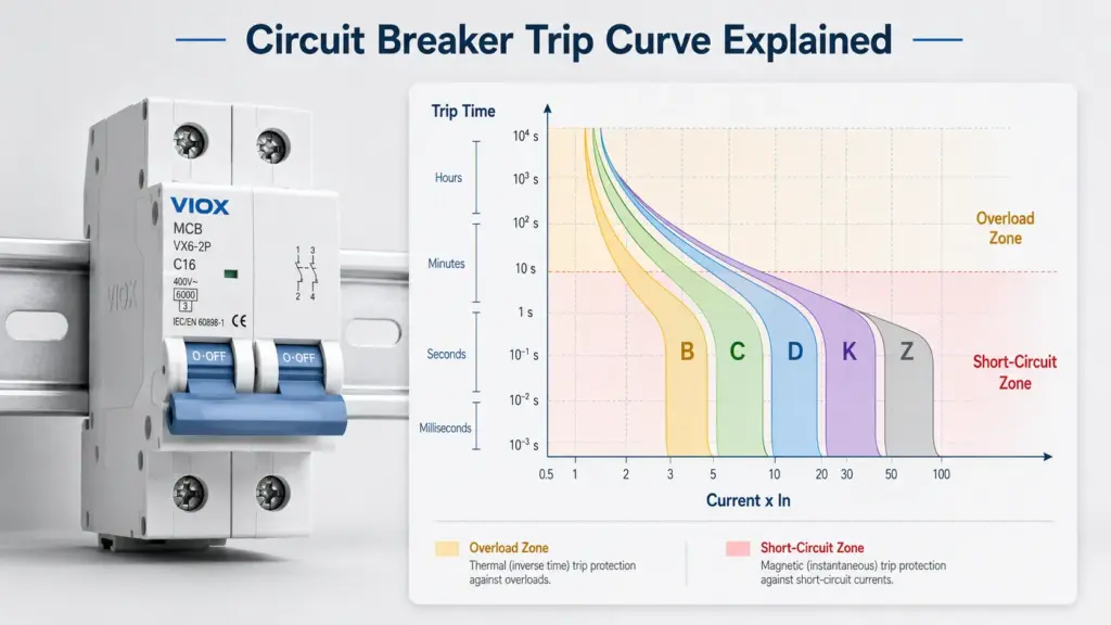 Circuit Breaker Trip Curve Explained: How to Read Time-Current Curves