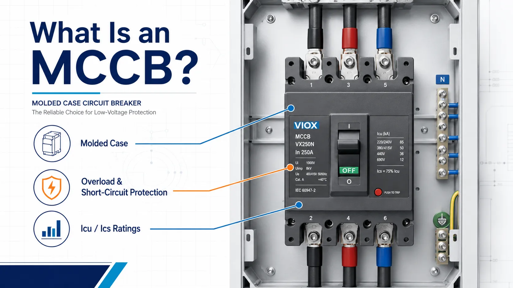 What Is an MCCB? Molded Case Circuit Breaker Meaning, Working Principle, Ratings, and Applications