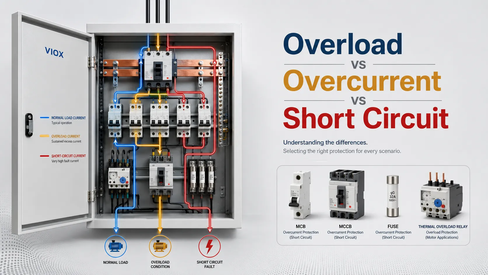 Overload vs Overcurrent vs Short Circuit: Key Differences and Protection Methods
