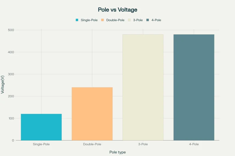 Voltage ratings for different pole configurations