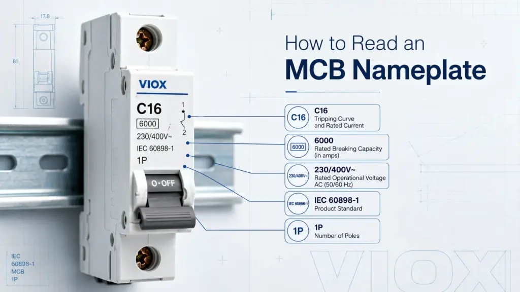 How to Read an MCB Nameplate: Markings, Symbols, Ratings, and Trip Curve Explained