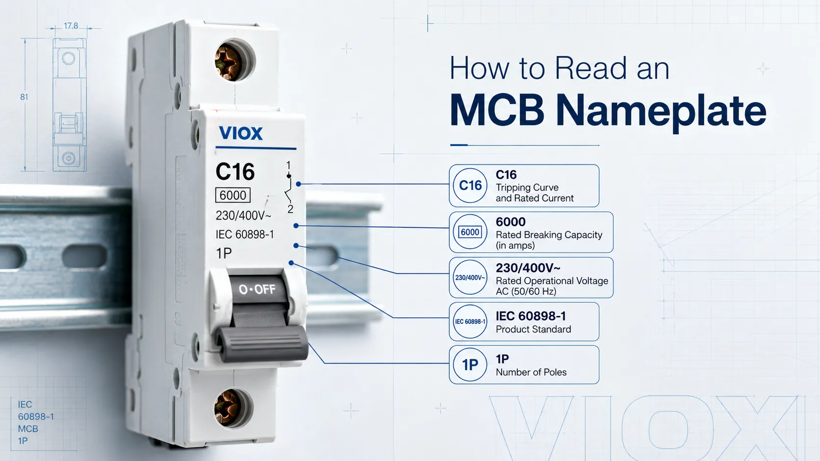 How to Read an MCB Nameplate: Markings, Symbols, Ratings, and Trip Curve Explained