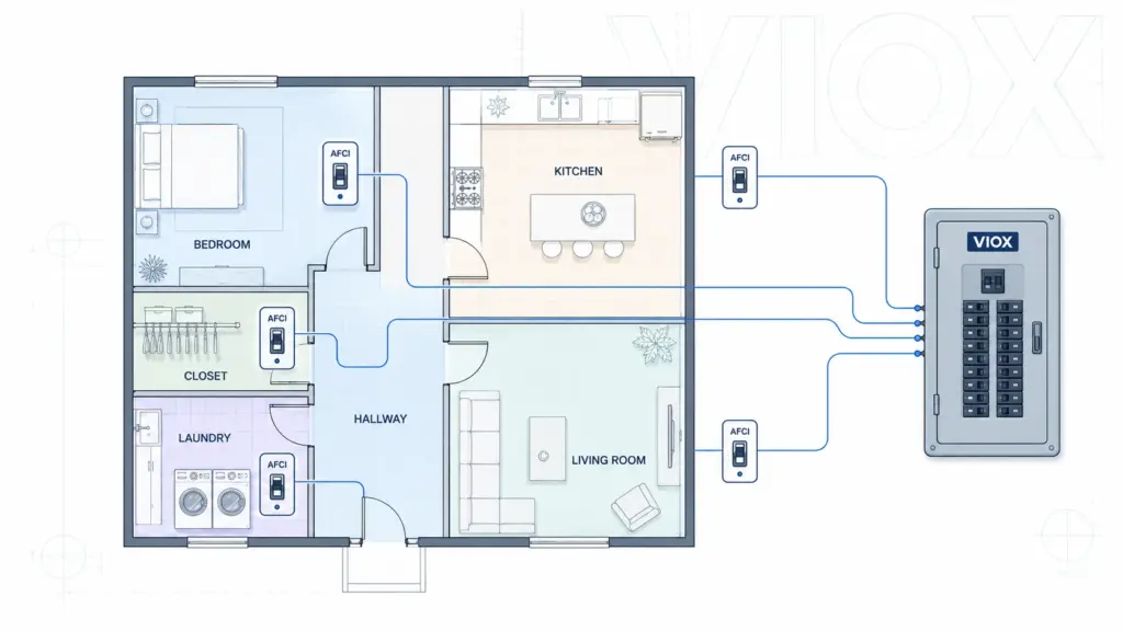 AFCI Requirements by Room: NEC Guide for Bedrooms, Kitchens, Hallways, and Laundry Areas