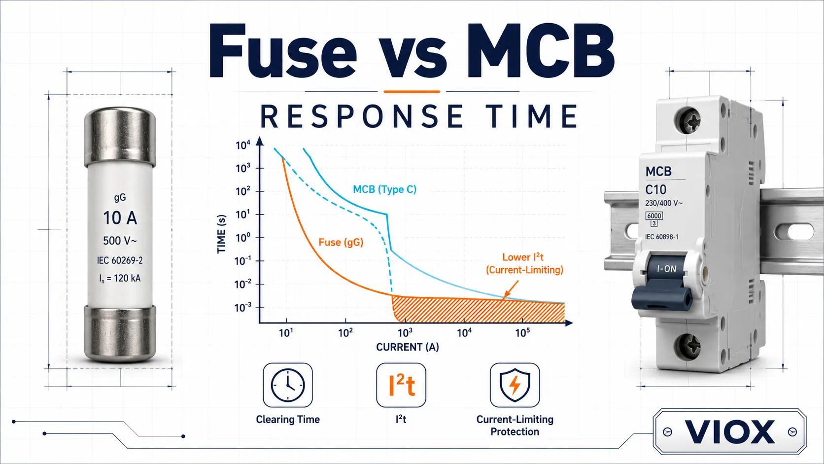 Fuse vs MCB Response Time: Clearing Time, I²t, and Current-Limiting Protection Explained