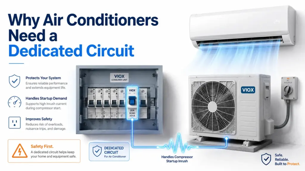 Why Air Conditioners Need a Dedicated Circuit: Inrush Current, Breaker Trips, and Outlet Safety