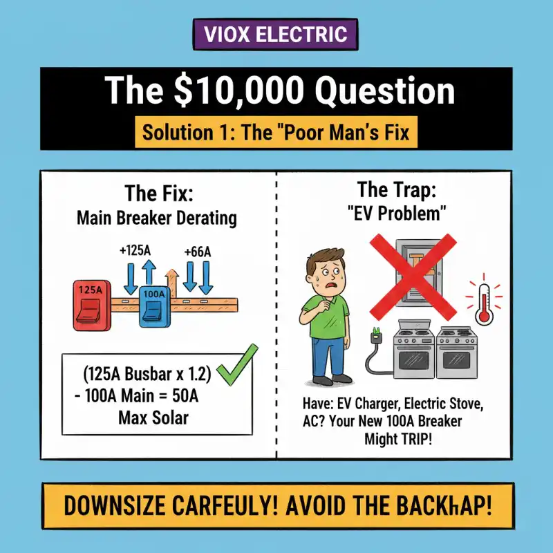 Solution 1: The "Poor Man's Fix" (Main Breaker Derating)
