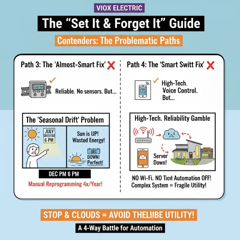 The Almost-Smart Fix (Simple Digital Timers) and The Techy Fix (Smart Switches)