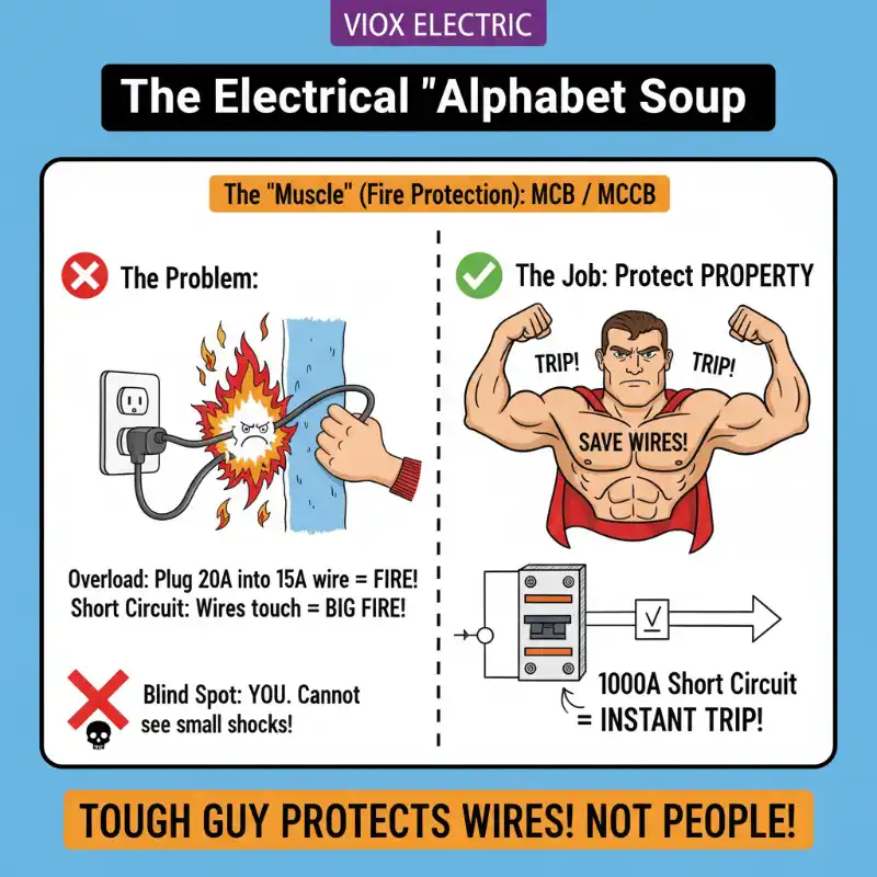 The "Muscle" (Fire Protection): MCB / MCCB