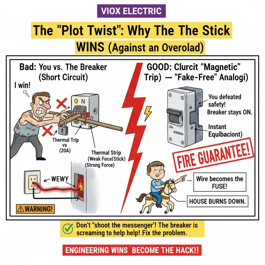 What If You Force a Breaker "ON"? (The "Trip-Free" Safety You Don't Know You Have)