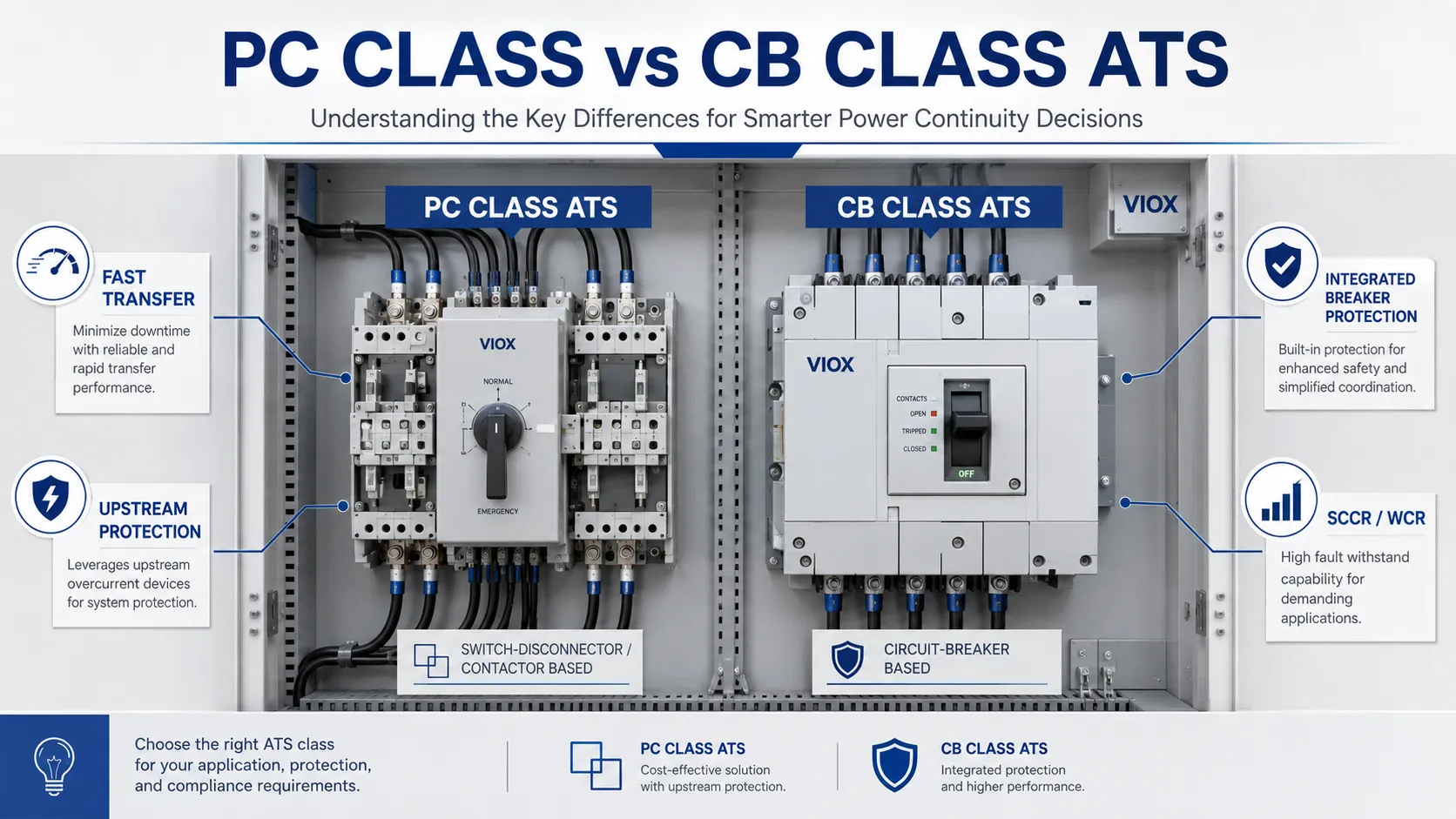 PC Class vs CB Class ATS: Difference, SCCR, Fast Transfer, and Selection Guide