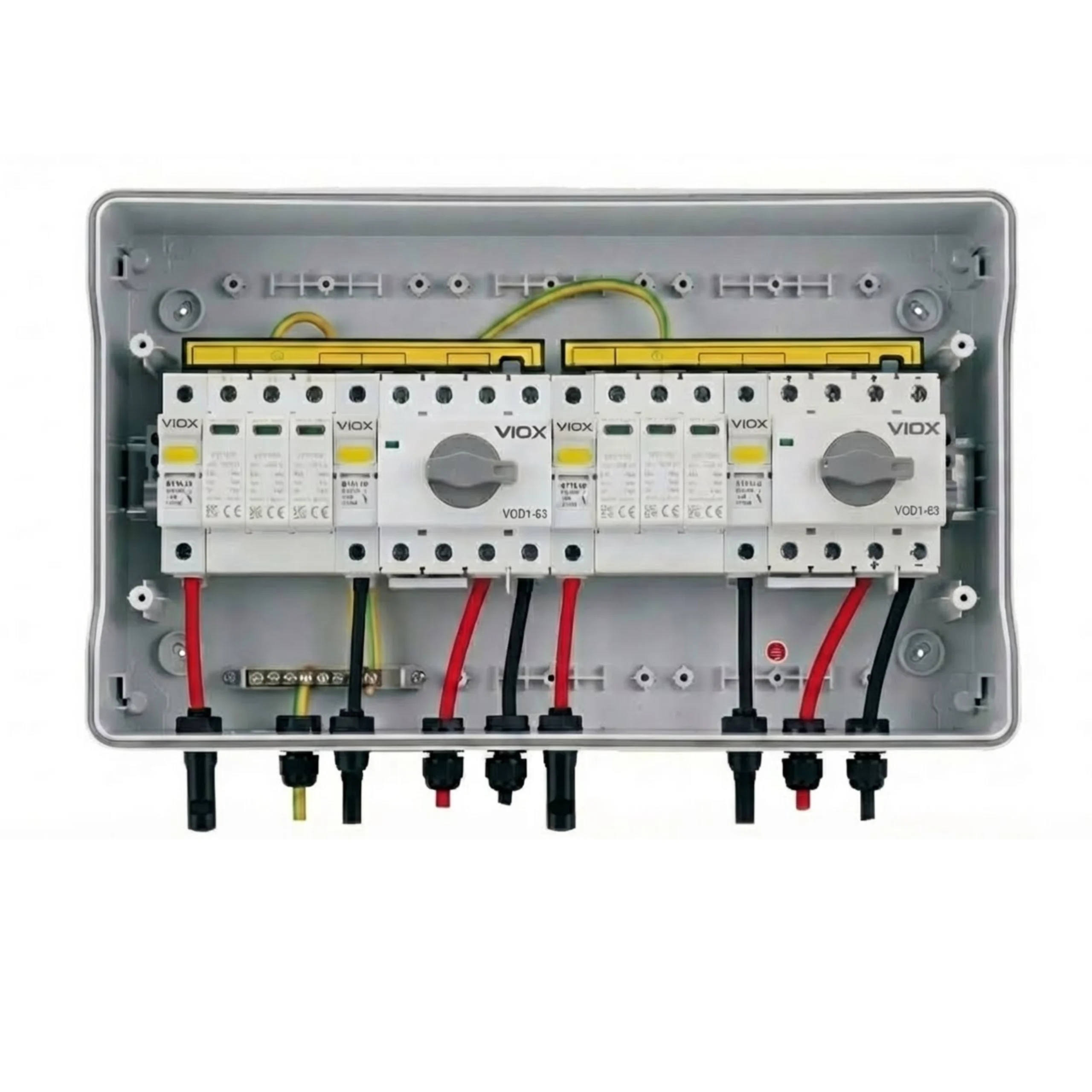 inside of VOPV1000-2/2 Solar Combiner Box