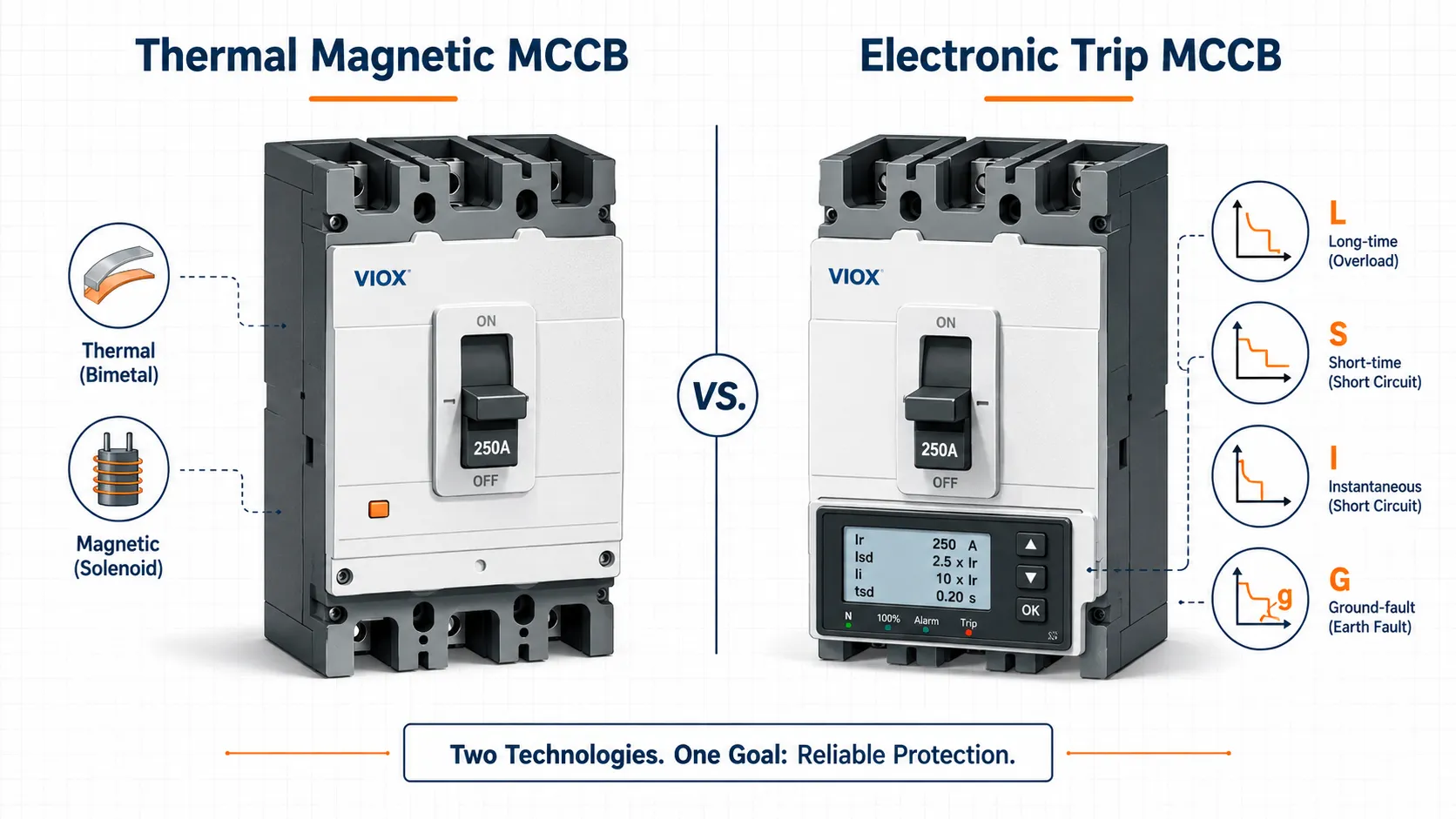 Thermal Magnetic vs Electronic Trip MCCB: Differences, Settings, and Selection Guide